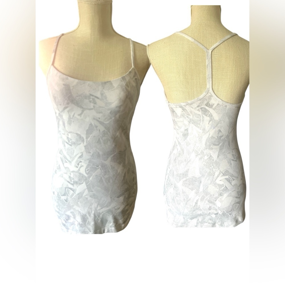 lululemon athletica White Abstract Tank Top- Sz-6